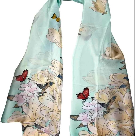 Lightweight Head Scarf  Scarves Elegant Floral Pattern Sunscreen Shawls and Wrap - Picture 3 of 4